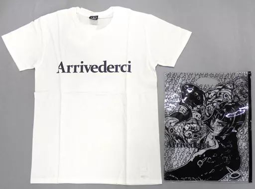 衣類 ブローノ ブチャラティ アリーヴェデルチTシャツ ビニールバッグ付き ホワイト Lサイズ ジョジョの奇妙な冒険 第五部 黄金の風