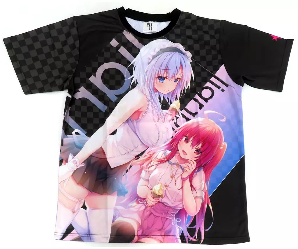 Tシャツ 姫路白雪＆彩園寺更紗 フルグラフィックTシャツ ブラック Lサイズ ライアー ライアー完結記念ケツジツプロジェクト グラウドファンディング返礼品