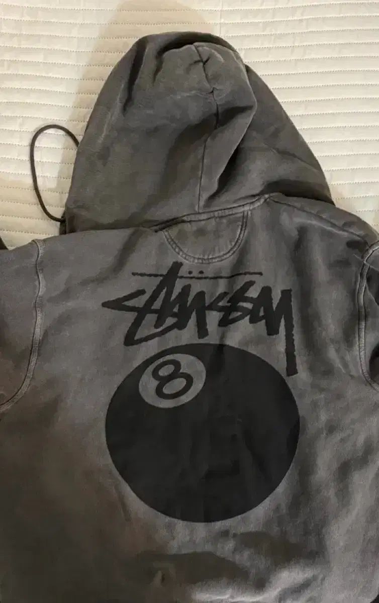 STUSSY 8ボール ピグメント フーディー ジップアップ XL