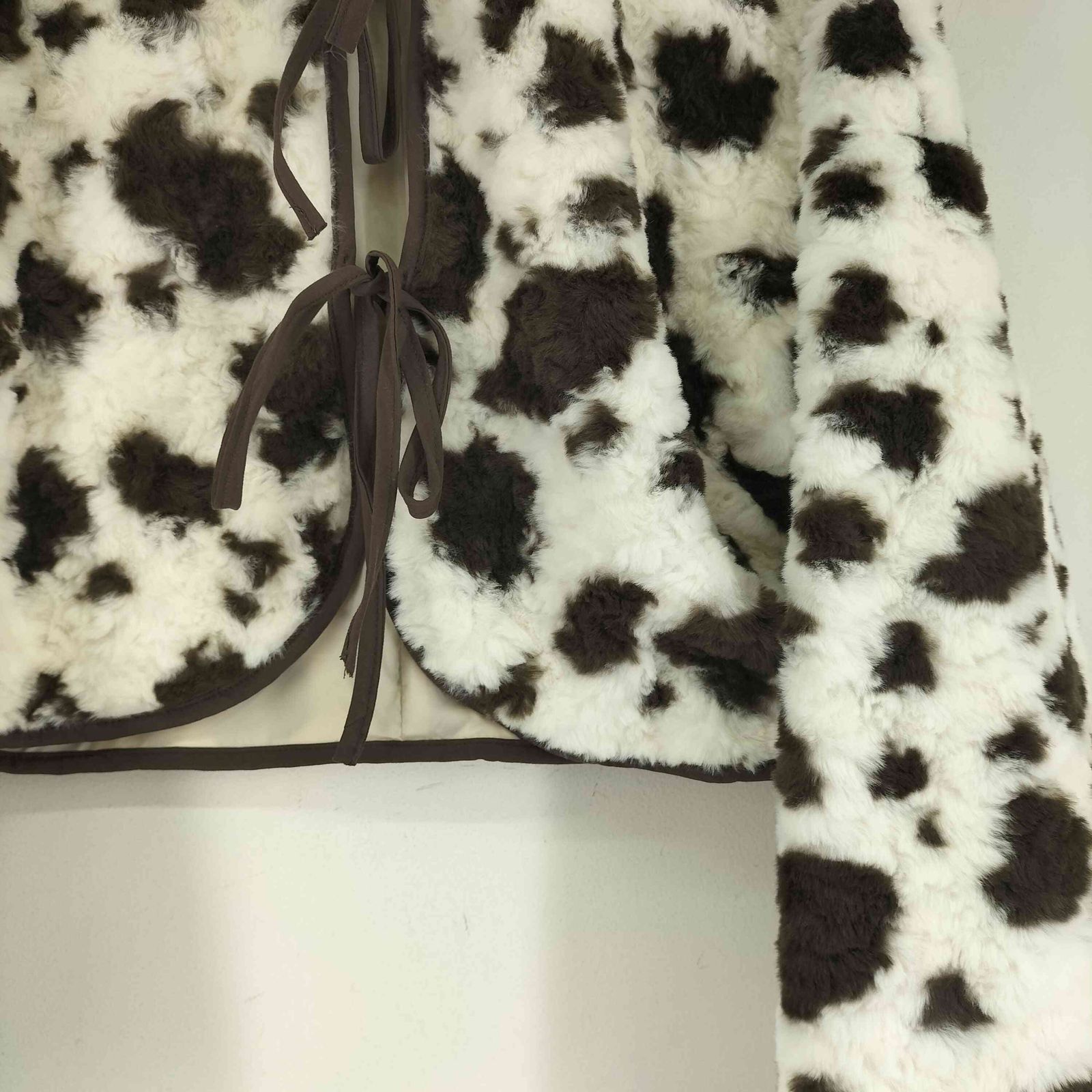 USED古着(ユーズドフルギ) {{PAULKNOFE}} リアルレザー レオパード切替 ファーコート レディース 表記無 【中古】【ブランド古着バズストア】 ユーズドフルギ USED古着 FRIFUL レオパード柄 ジャケット レディース