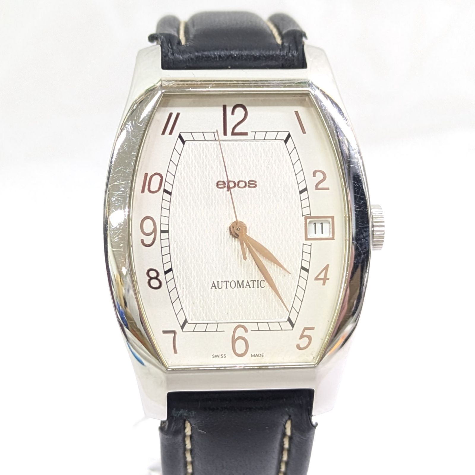 稼働美品！EPOS/エポス トノー型 腕時計 裏スケ 自動巻 No.105 3359