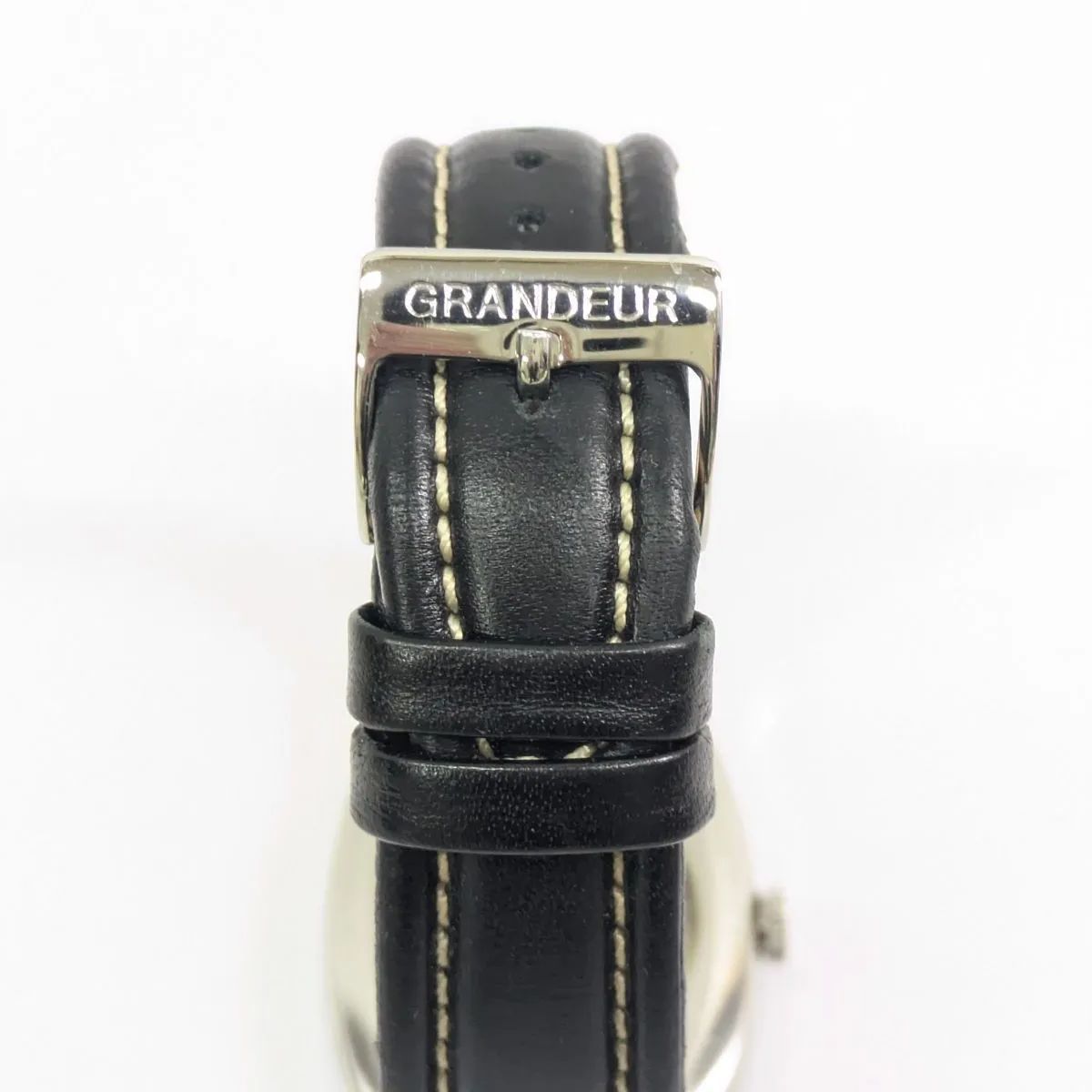  稼働 EPOS エポス トノー型 腕時計 裏スケ 自動巻 No 105 3359 ホワイト文字盤 Fortis レザーベルト 高評価 自動巻き時計 腕時計(アナログ)