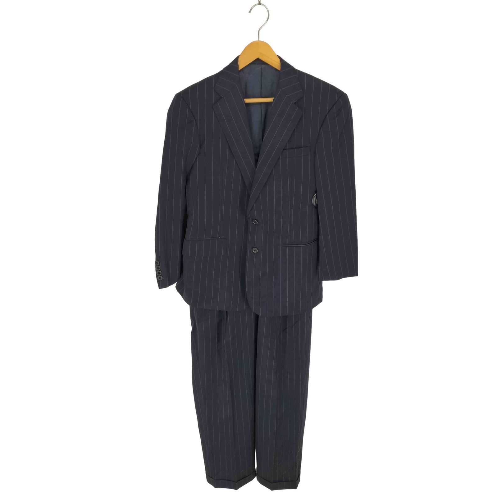 ラルフローレン RALPH LAUREN 総裏 開き見せ サイドベンツ ストライプ 2 Bシングルテーラードジャケット セットアップ メンズ C 90-W 78-T 165 A 4