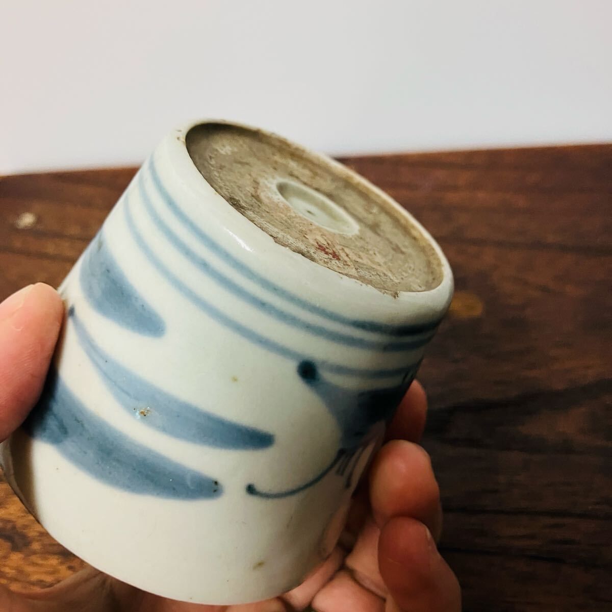 江戸後期 伊万里系 染付 山水図 蕎麦猪口 そば猪口 酒器 古伊万里様式