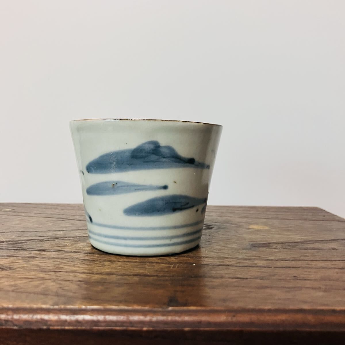 江戸後期 伊万里系 染付 山水図 蕎麦猪口 そば猪口 酒器 古伊万里様式