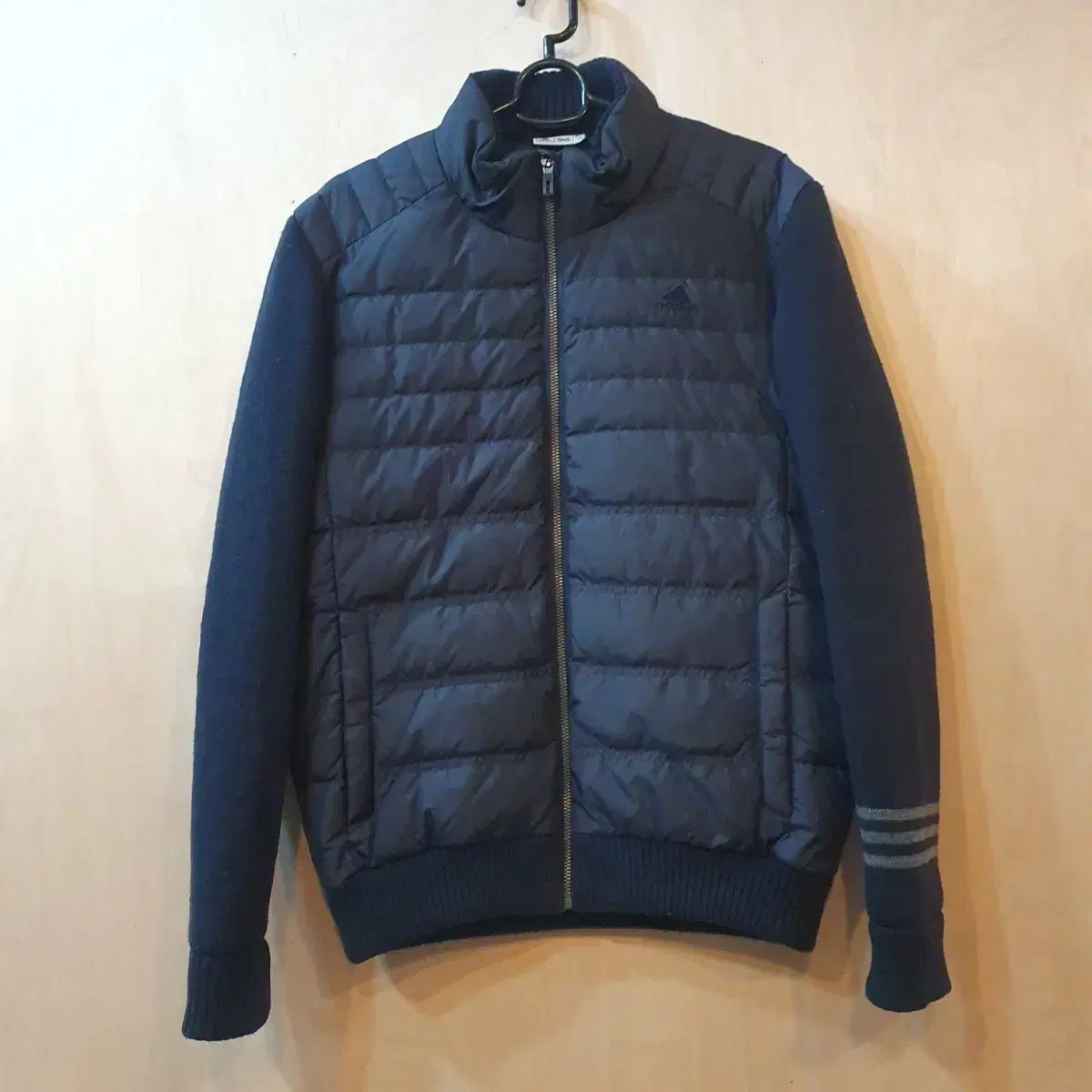 アディダス ネイビー ダウン ニット ミックス ジャケット 95