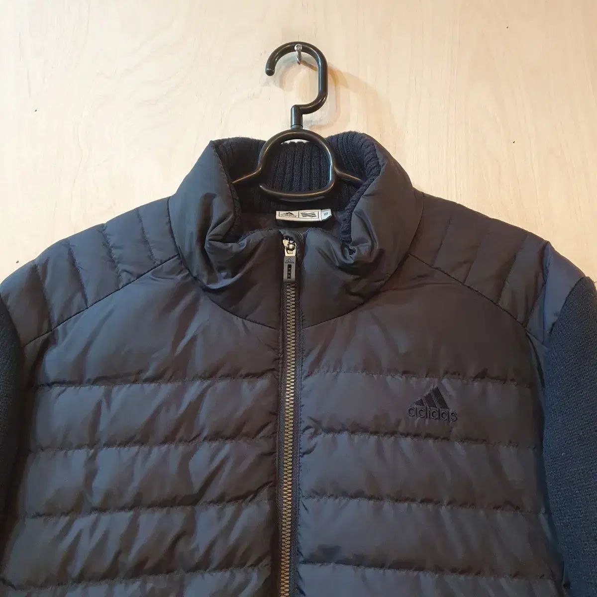アディダス ネイビー ダウン ニット ミックス ジャケット 95