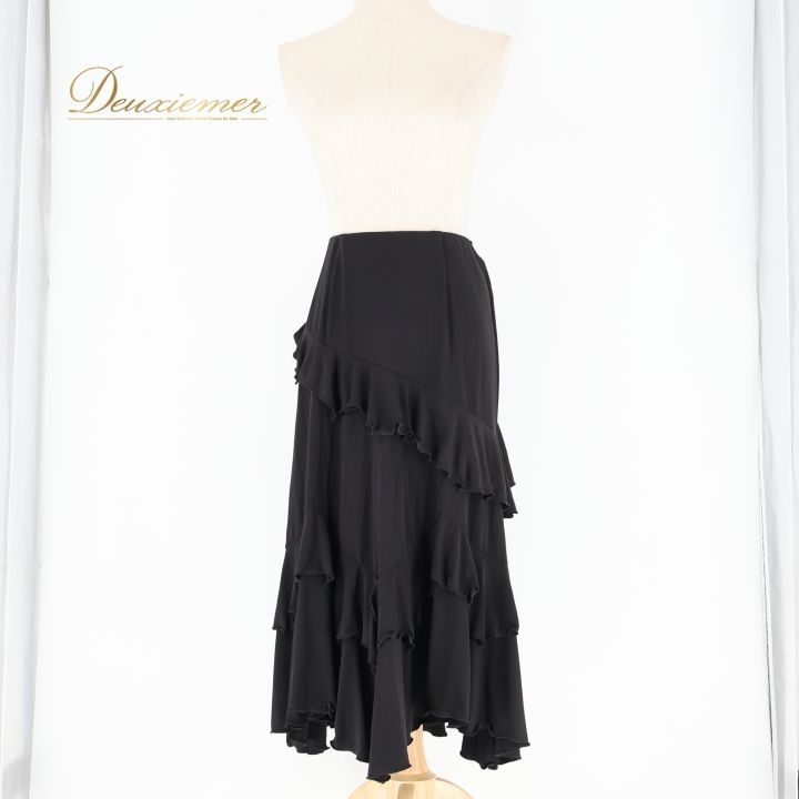 社交ダンス 衣装 スカート ブラック系 チャコット Chacott 黒 無地