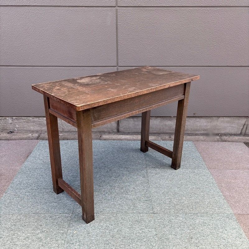 レトロ 木製デスク 机 ウッド 事務机 学習 書斎 ビンテージ 引き出し