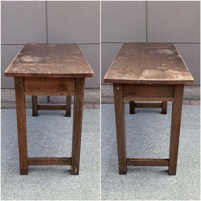 レトロ 木製デスク 机 ウッド 事務机 学習 書斎 ビンテージ 引き出し