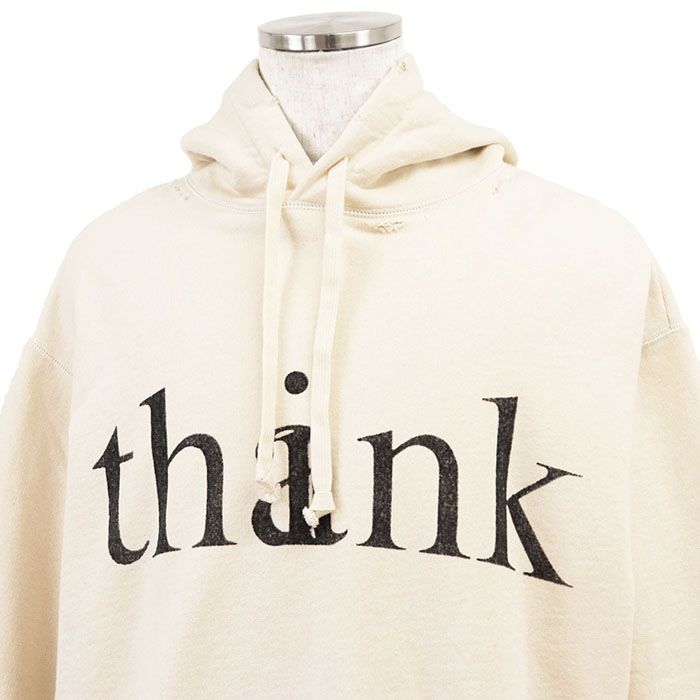【希少 入手困難】グッチ thank think プリントダメージ加工 パーカー 新品同様】GUCCI グッチ パーカー スウェット 2020AW thank/think