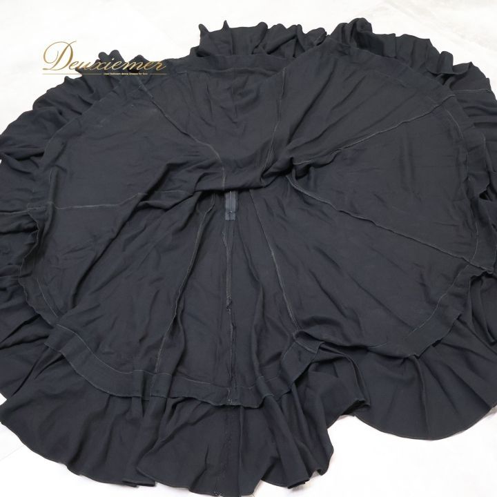 フラメンコ 衣装 ファルダ スカート 黒 無地 ボランテ フリル レッスン