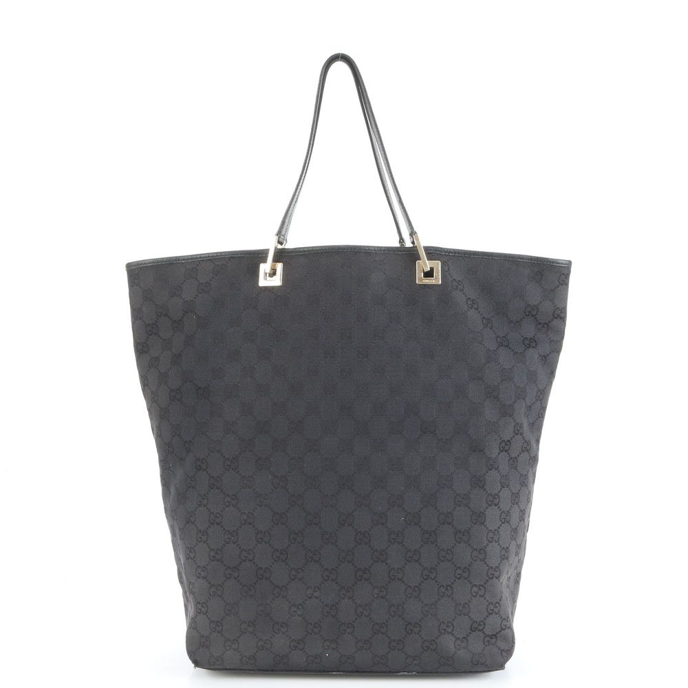 極美品 グッチ GG キャンバス レザー トート バッグ 肩掛け ショルダー