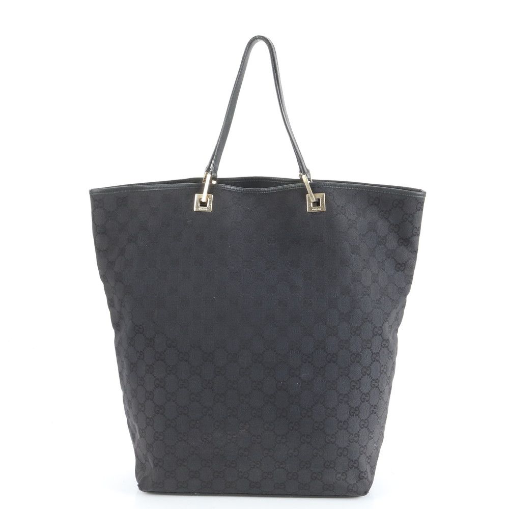 極美品 グッチ GG キャンバス レザー トート バッグ 肩掛け ショルダー