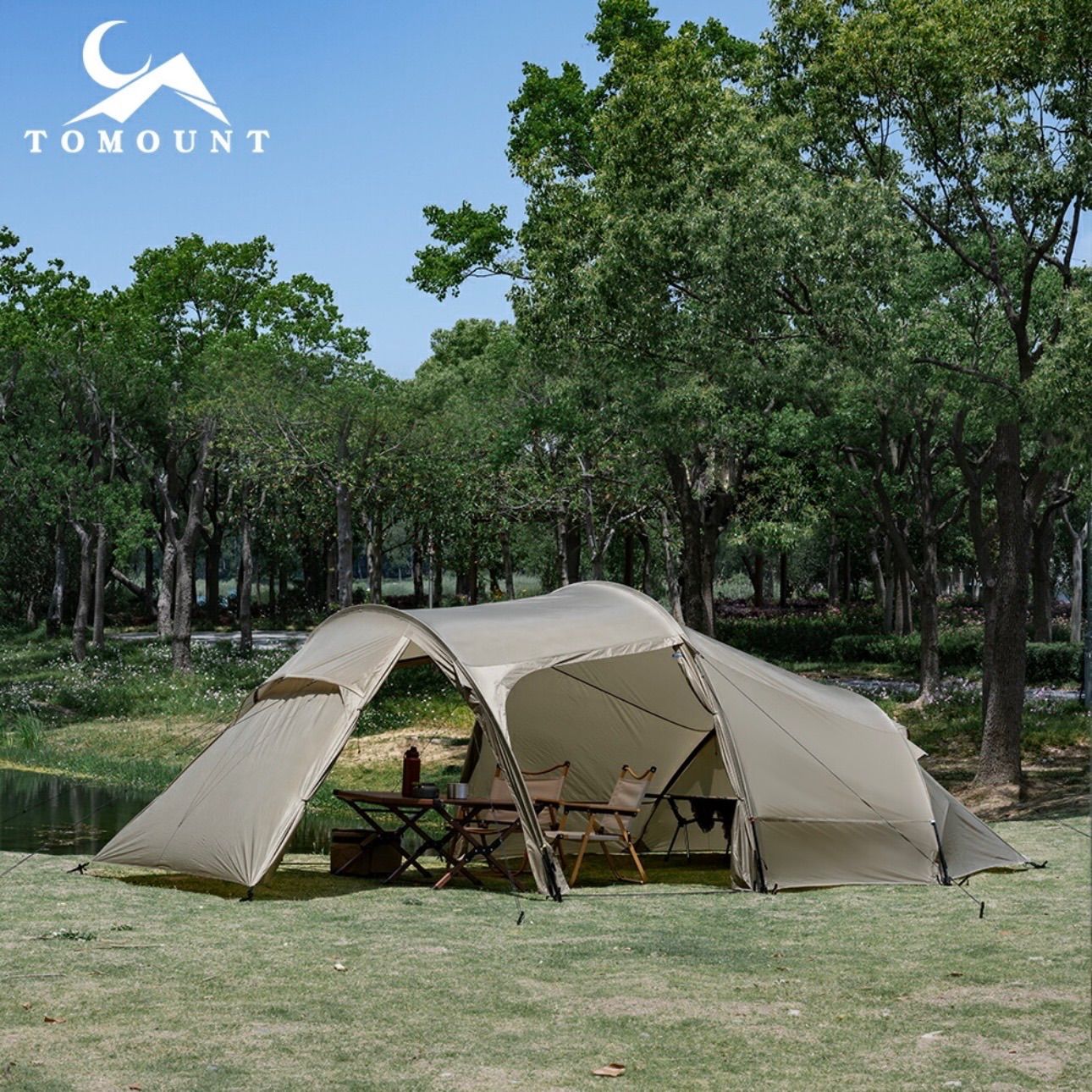 TOMOUNT テント ツールームテント ナイロン製 トンネルテント 防水