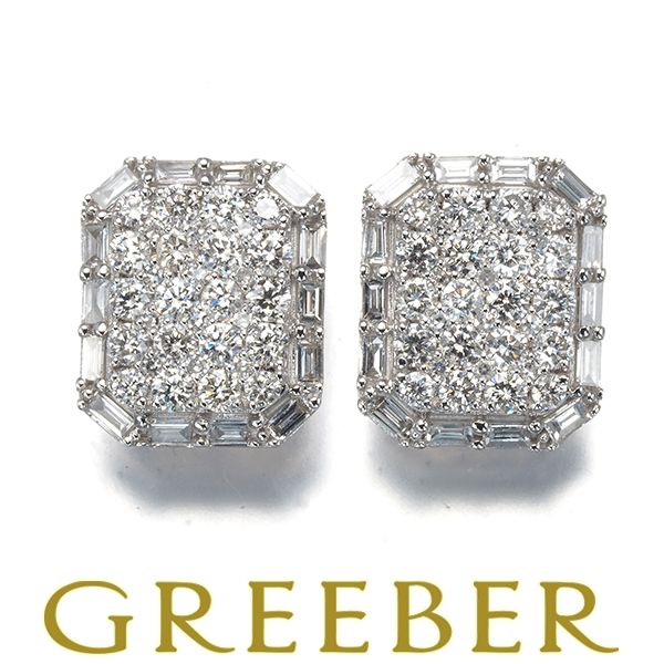 ダイヤ ダイヤモンド 1.19ct/1.19ct スクエア パヴェ バゲット 2種 