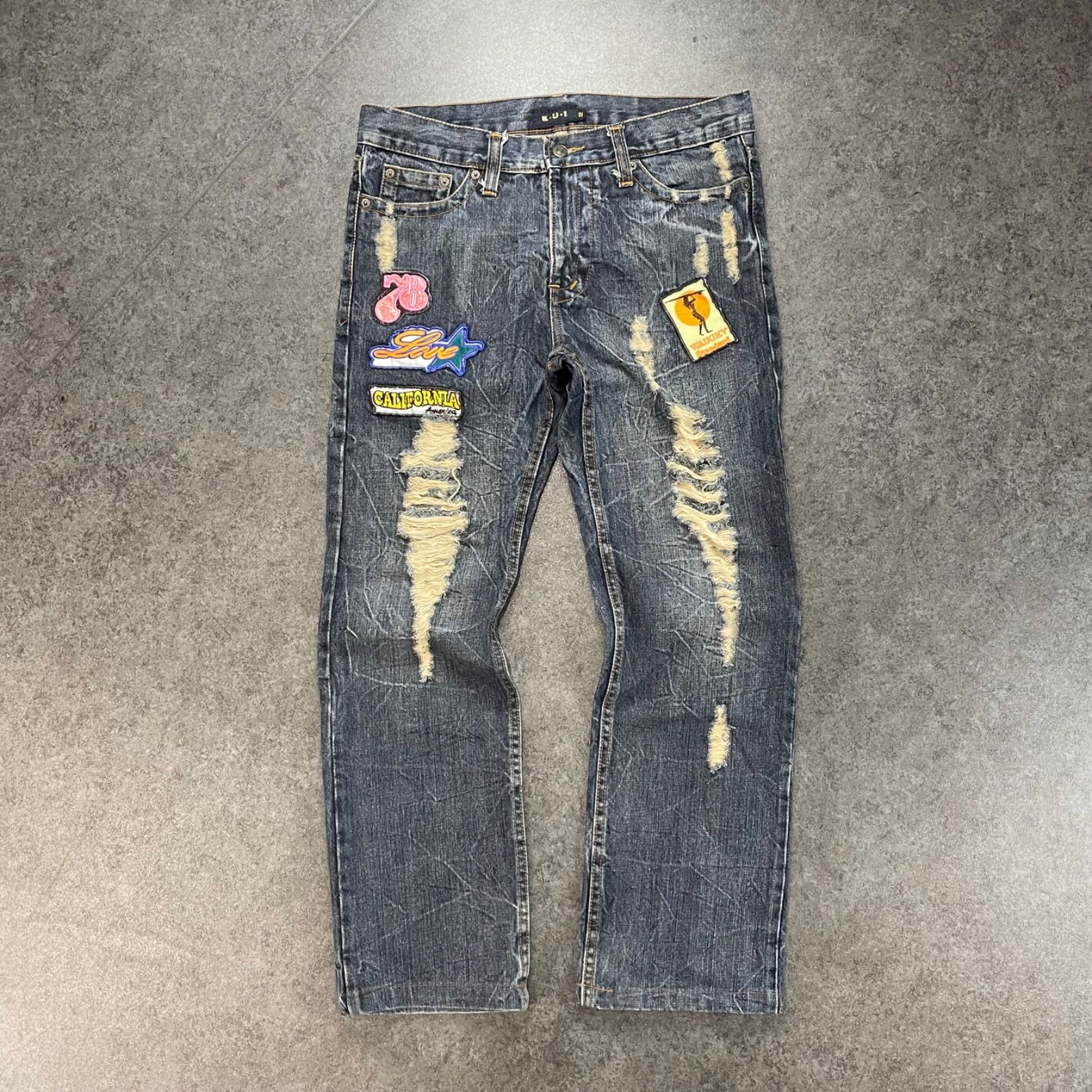 K・U・I Denim Damage Jeans Y2K Japanese Label お兄系 デニム