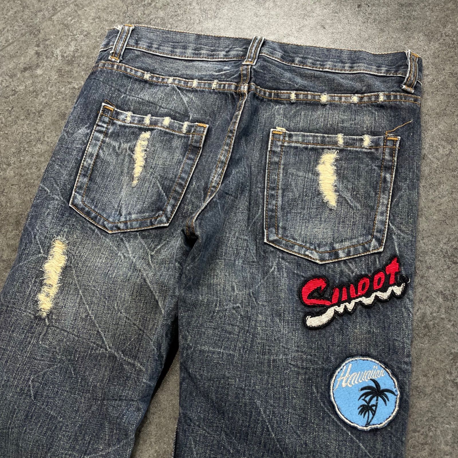 K・U・I Denim Damage Jeans Y2K Japanese Label お兄系 デニム