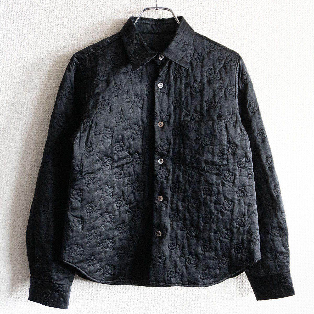 トリココムデギャルソン シャーリングシャツ 黒 綿100% 長袖 美品 トリココムデギャルソンシャツ