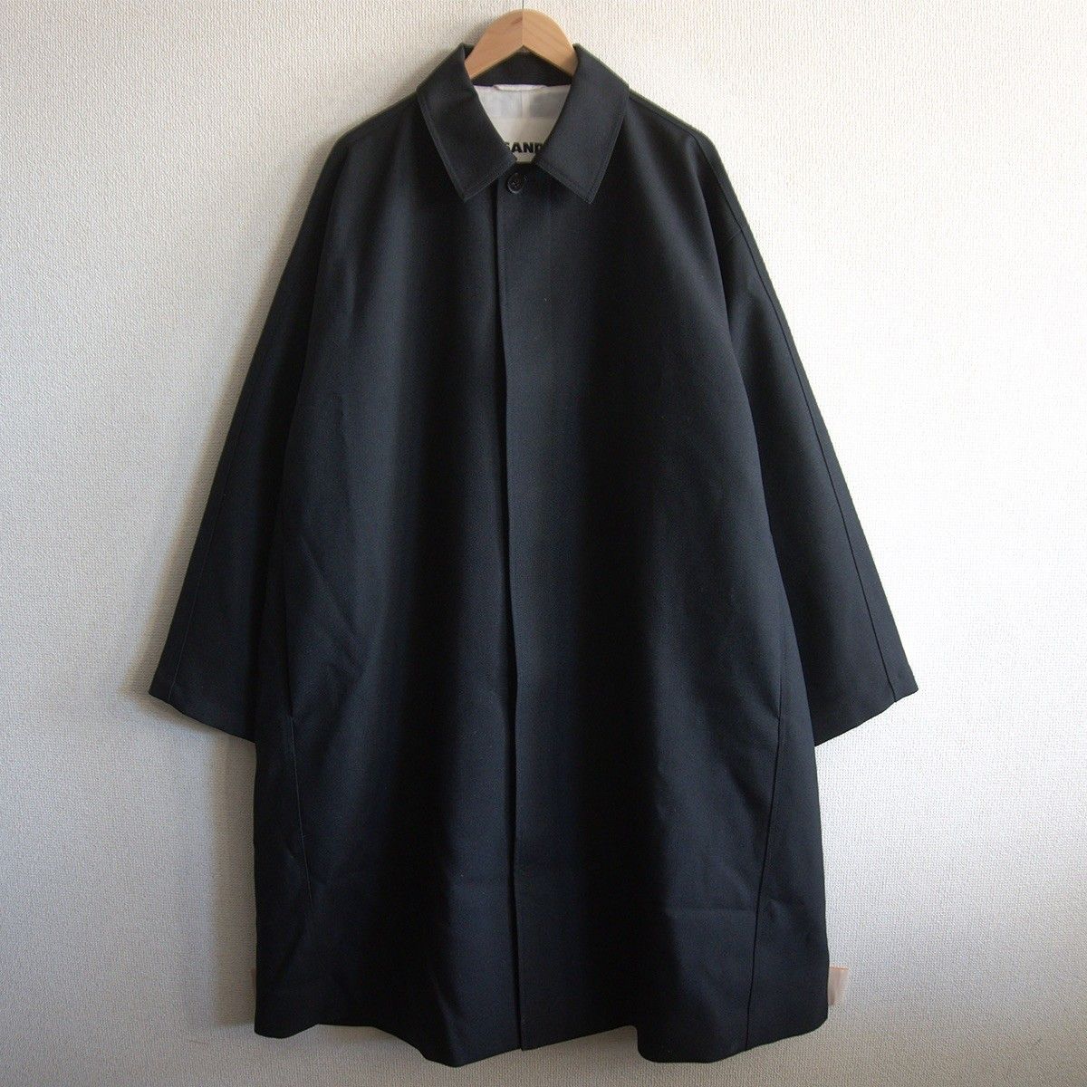 美品】 JIL SANDER 【ウールギャバジン ステンカラー コート】48