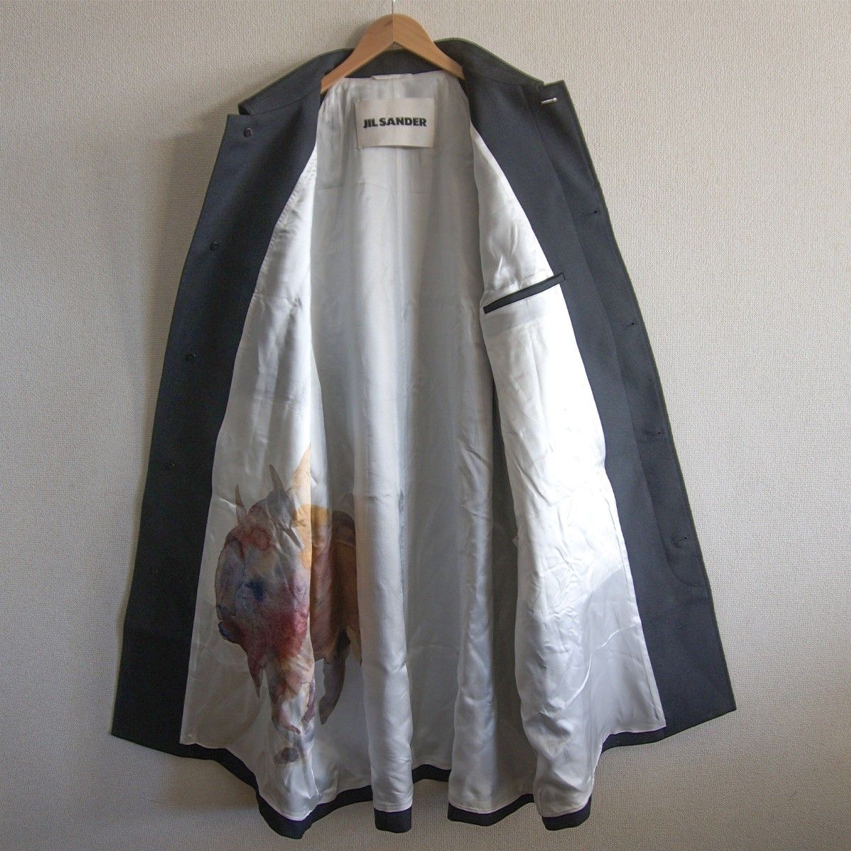 美品】 JIL SANDER 【ウールギャバジン ステンカラー コート】48