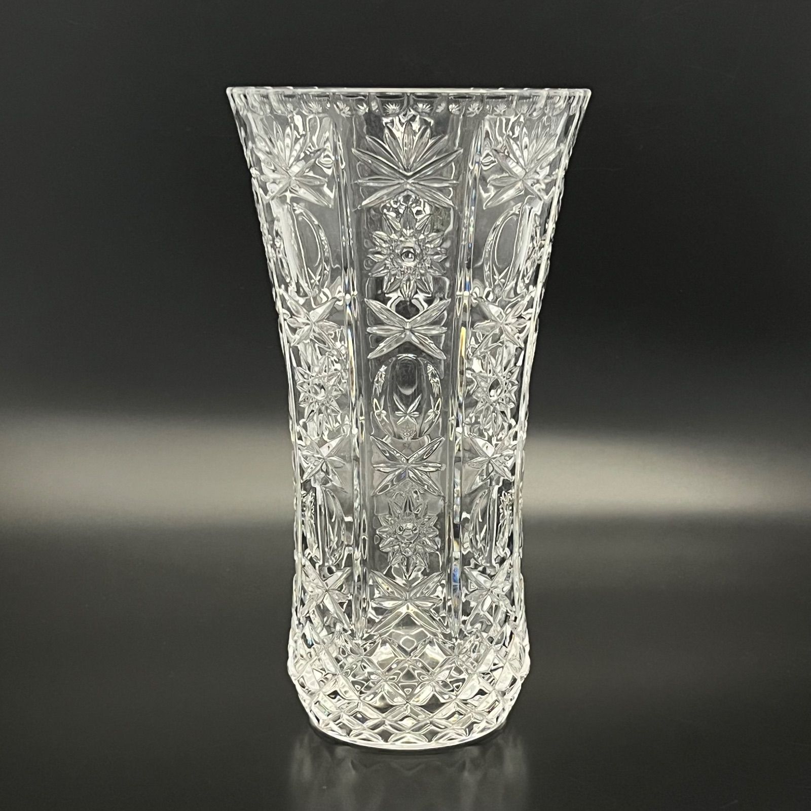 【美品】BOHEMIA ボヘミアクリスタルガラス花瓶　フラワーベース ◼︎美品◼︎【BOHEMIA ボヘミア】クリスタルガラス フラワーベース