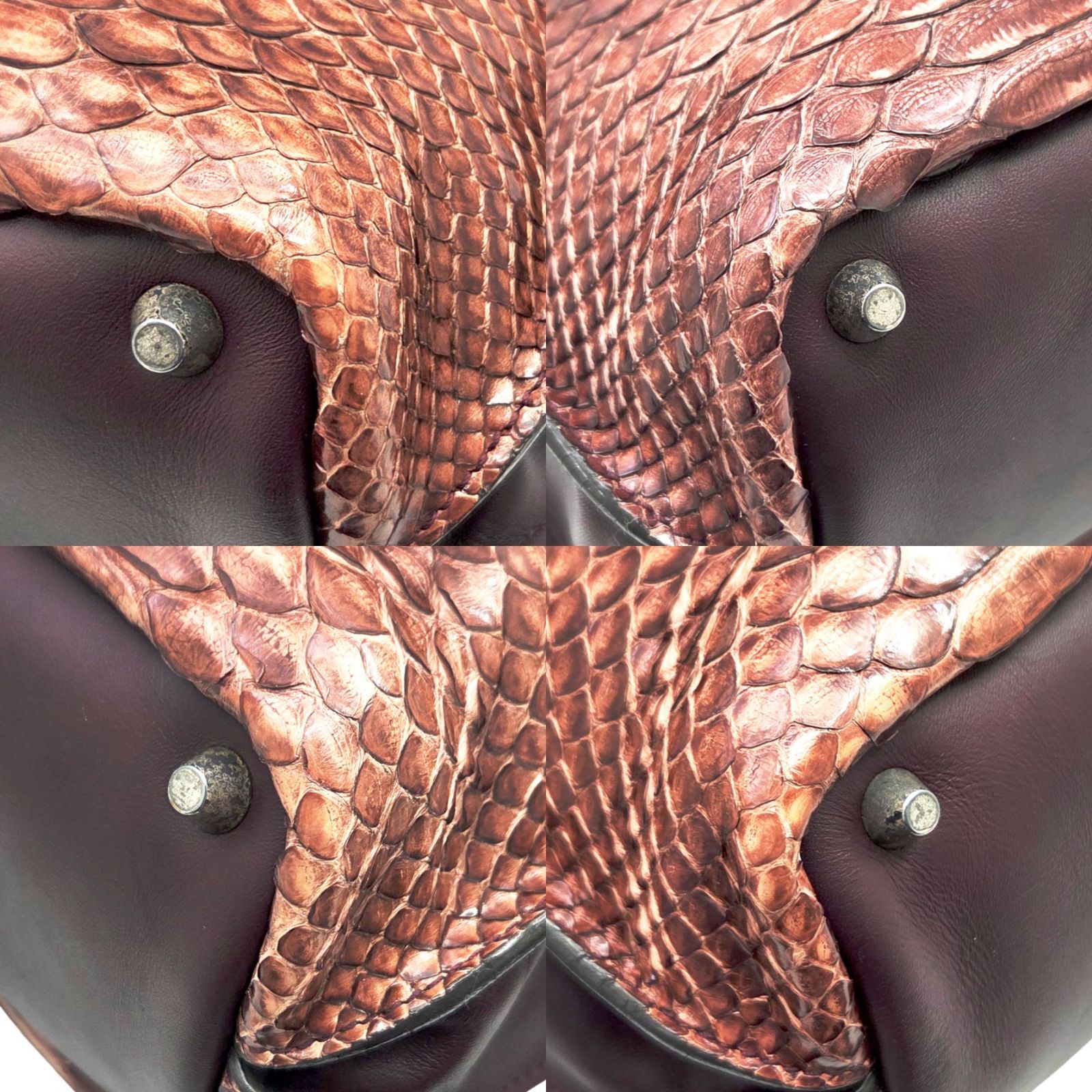 中古】BRUNELLO CUCINELLI ブルネロクチネリ パイソン ハンドバッグ