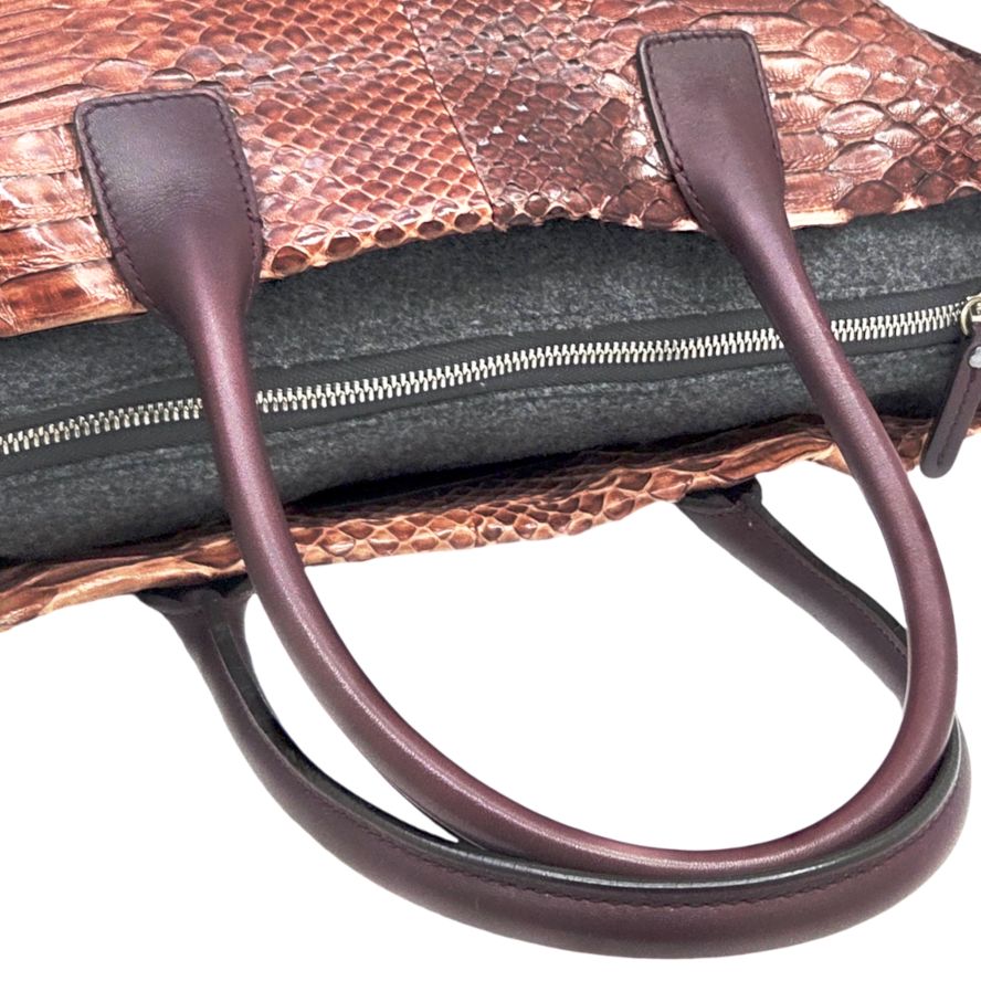 中古】BRUNELLO CUCINELLI ブルネロクチネリ パイソン ハンドバッグ