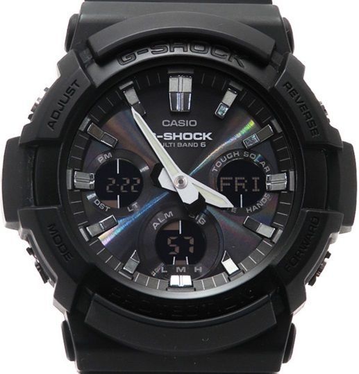 腕時計 メンズ Gショック 100型 電波 ソーラー ケース幅50 mm ポリウレタンベルト ブラック|ブラック色 G-SHOCK