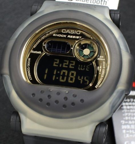スマートウォッチ メンズ Gショック 001型 クォーツ ケース幅45 mm ジェイソンシリーズ ポリウレタンベルト クリアグレー|ゴールド色 G-SHOCK