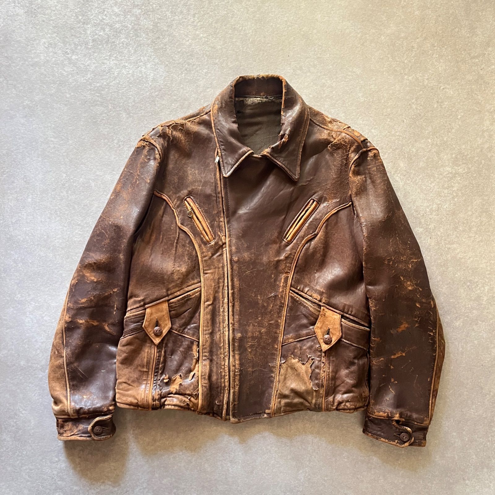 Special 40s スポーツジャケット　雰囲気系　襤褸 ジョニーデップ レア XL 40s スポーツジャケット アビエイター ライダース ダブル