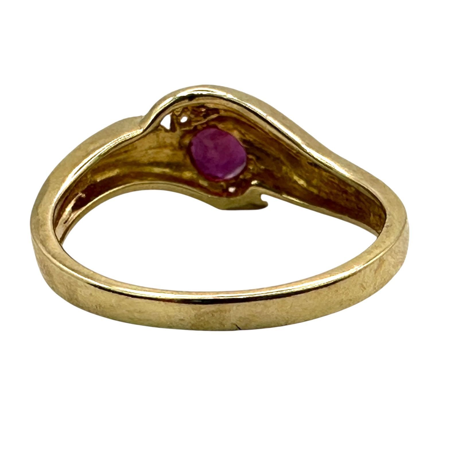 K14 ルビー・ダイヤモンド付きリング 2.2g 6号 レディース