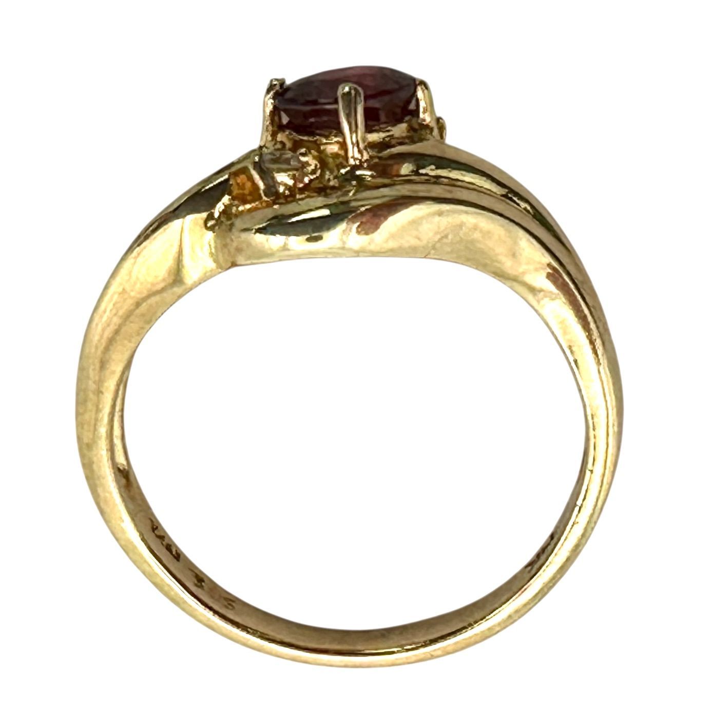 K14 ルビー・ダイヤモンド付きリング 2.2g 6号 レディース