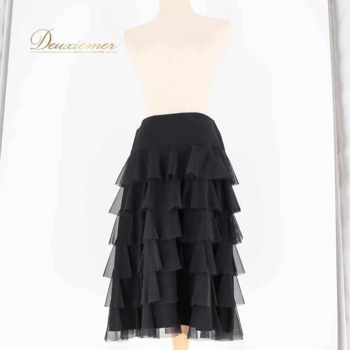 チャコット　社交ダンス　トップス　スカート　ブラック　M 社交ダンス 衣装 チャコット Chacott スカート ラテン 黒 レース