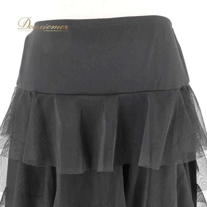 社交ダンス 衣装 チャコット Chacott スカート ラテン 黒 レース