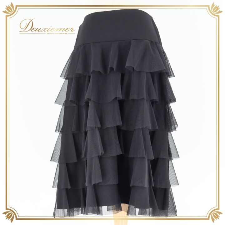 社交ダンス 衣装 チャコット Chacott スカート ラテン 黒 レース