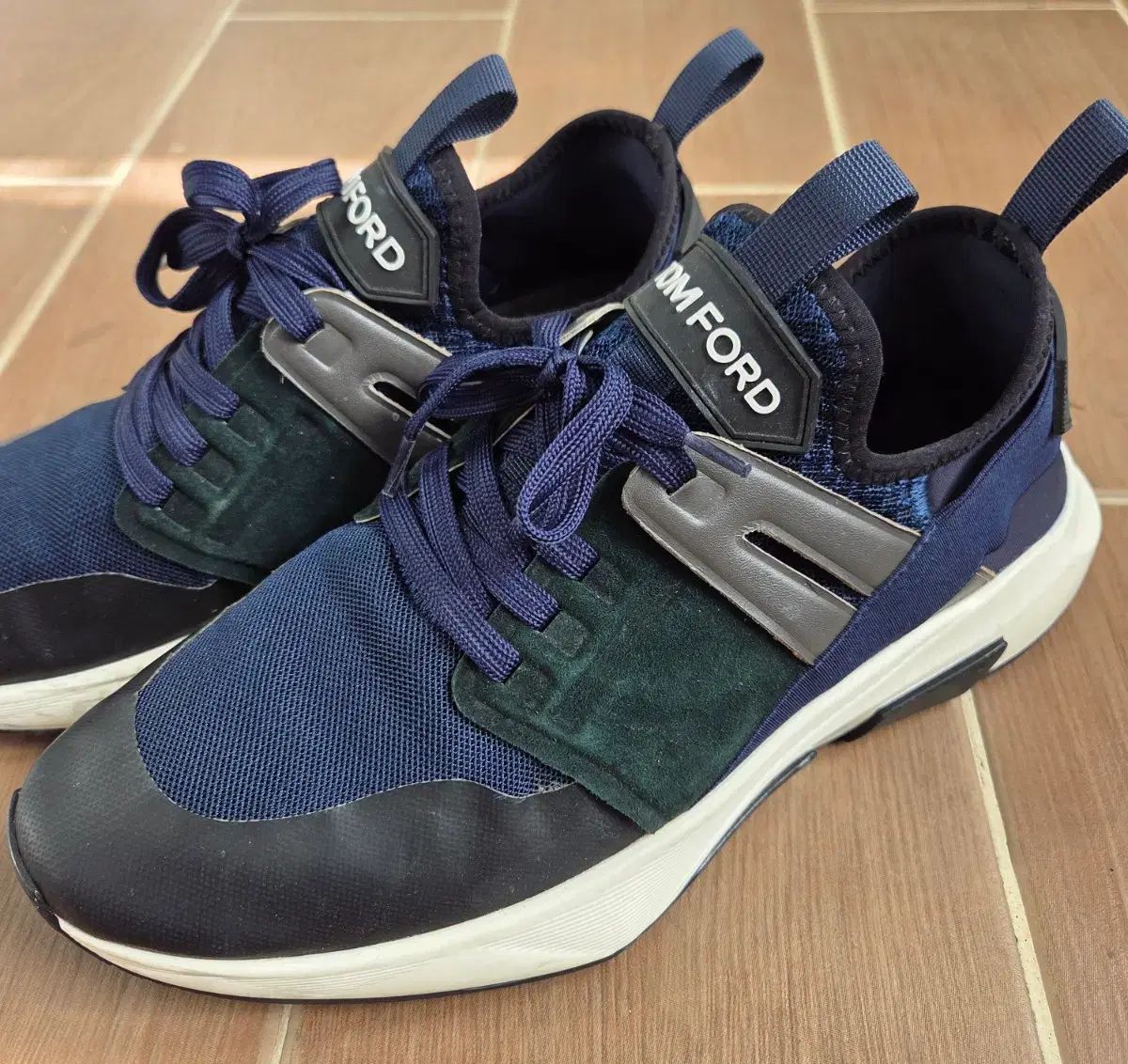 スニーカー ネイビー|グリーン