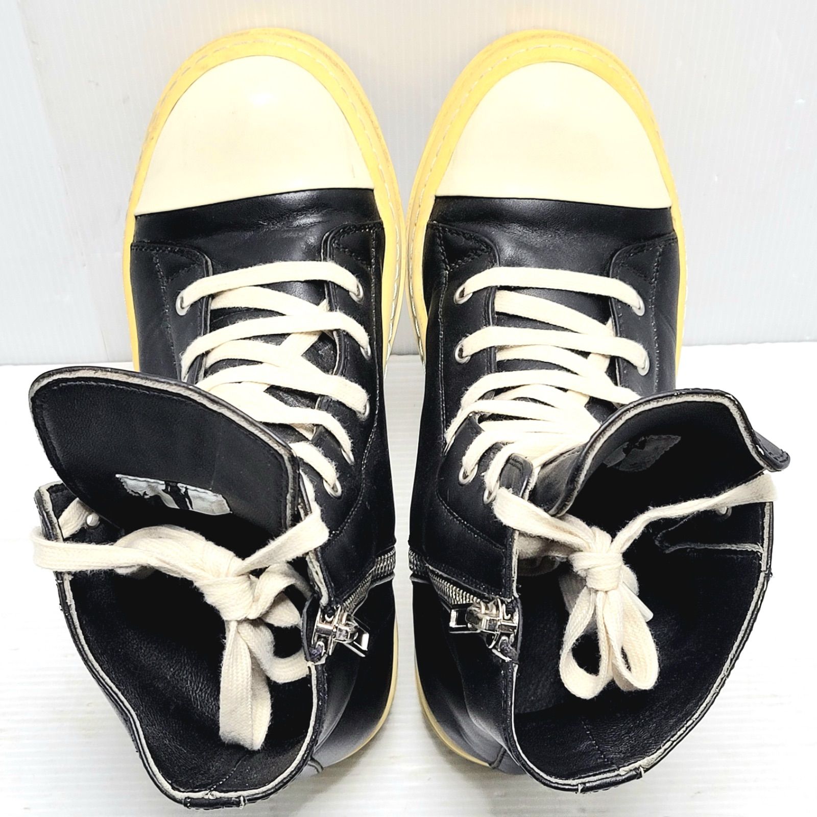 RICK OWENS リックオウエンス ラモーンズ レザー ハイカットスニーカー