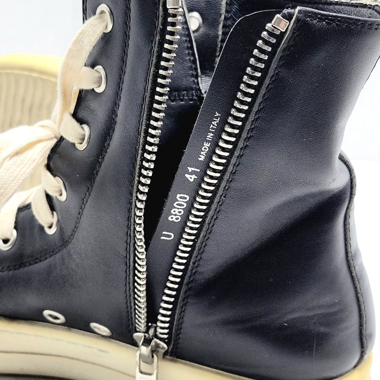 RICK OWENS リックオウエンス ラモーンズ レザー ハイカットスニーカー