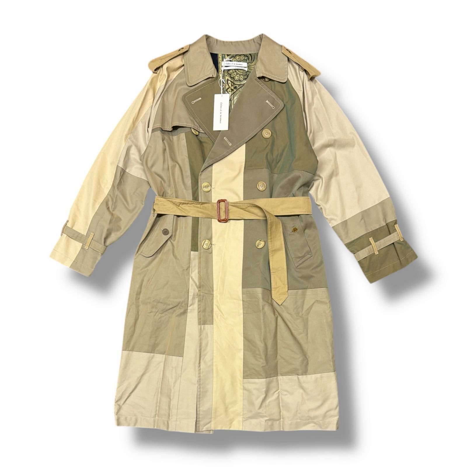 Children of the discordance 20SS NY VINTAGE PATCH TRENCH COAT