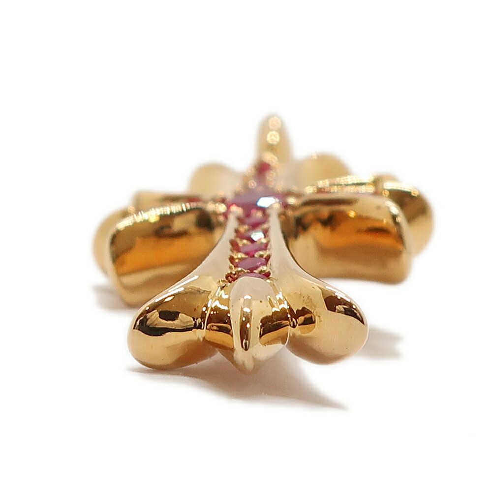 天白】クロムハーツ タイニーファットクロス ペンダントトップ ピンク