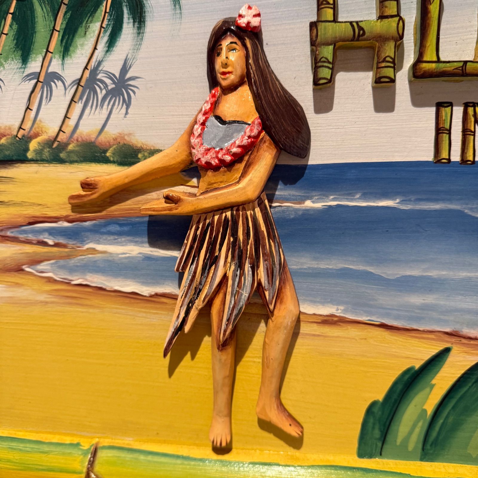 ハワイ ヴィンテージ風看板 南国インテリア ハワイアン 立体壁掛け