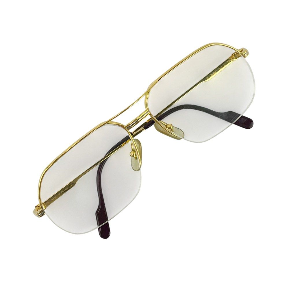 カルティエ □美品□ 眼鏡 度入り メガネ トリニティ GP ボルドー