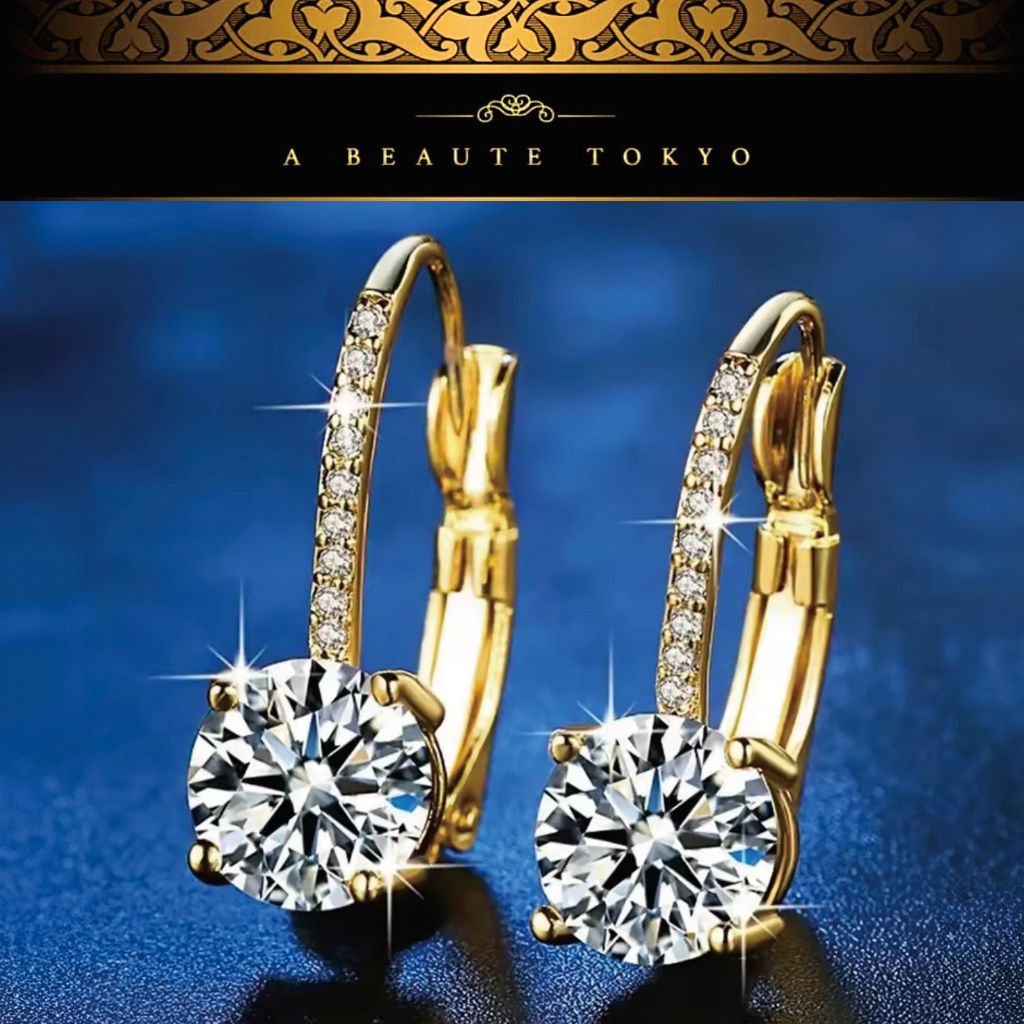 新品◇輝き保証 下付きダイヤ フープ ピアス 5a キュービック