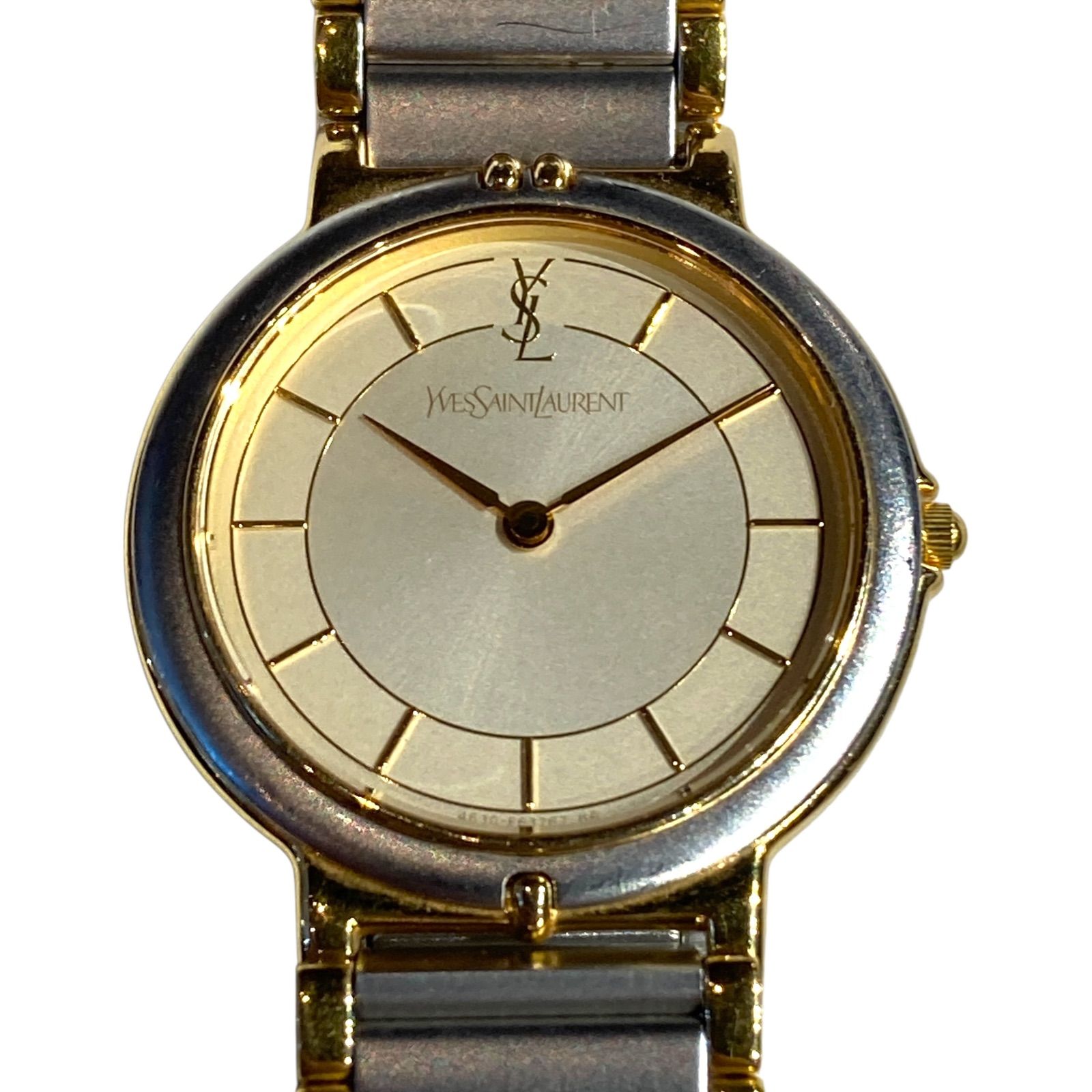 YVES SAINT LAURENT イヴサンローラン コンビカラー 腕時計 電池切れ