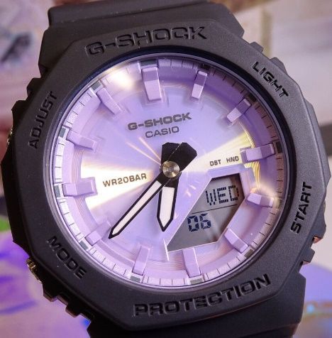 腕時計 メンズ Gショック 2100型 クォーツ ケース幅40 mm Sシリーズ 薄型 軽量 ポリウレタンベルト ブラック|パープル色 G-SHOCK