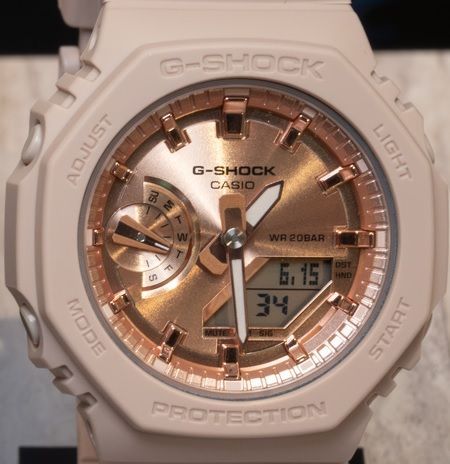 腕時計 メンズ Gショック 2100型 クォーツ ケース幅40 mm Sシリーズ 薄型 軽量 ポリウレタンベルト ピンク|ローズゴールド色 G-SHOCK