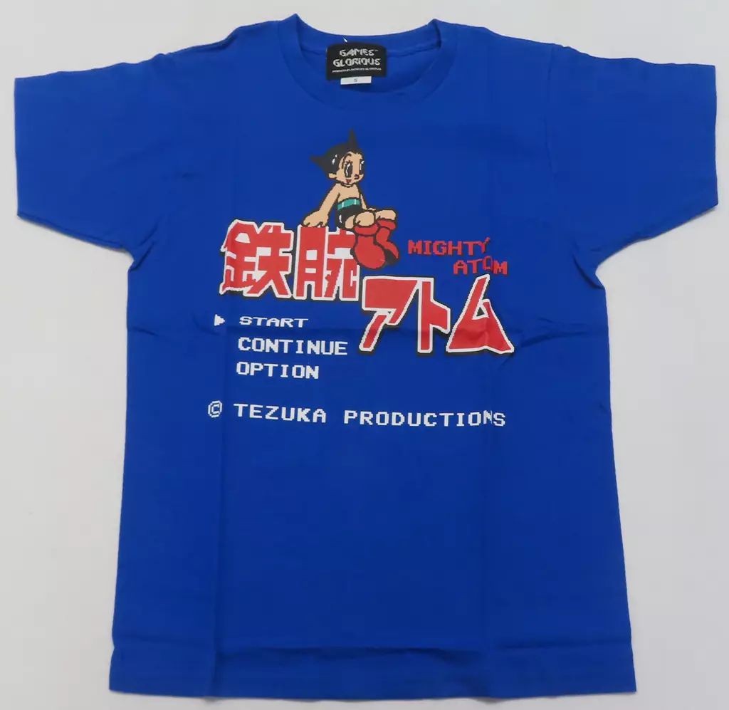 【中古】Tシャツ 鉄腕アトム 8-bit Title Tシャツ ブルー XXLサイズ 「TEZUKA WORLD(手塚治虫)×RETRO GAME」