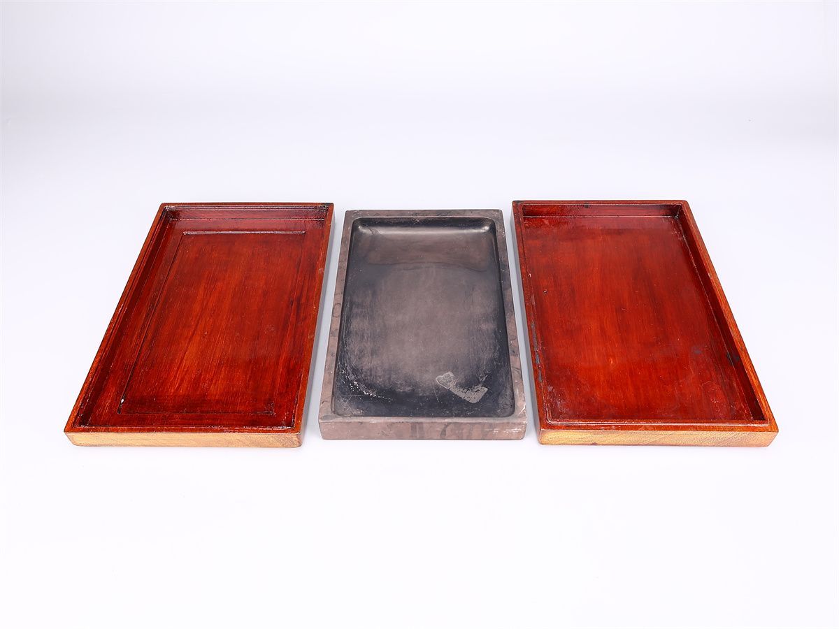 唐物 天然端渓石製 書道具 端渓硯 方硯 幅 ㎝ 重1999 g 木 BB 017