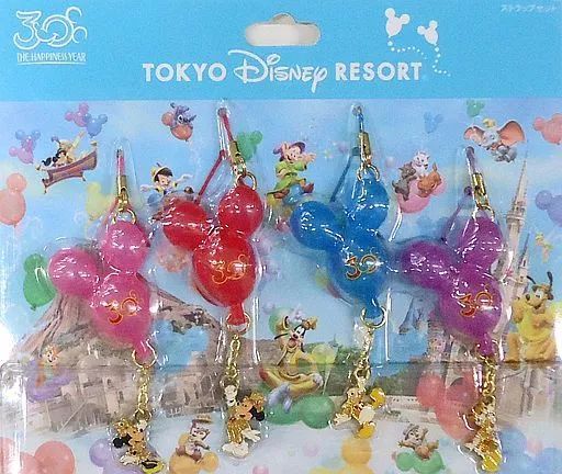 中古】雑貨 ロゴ ストラップセット 「東京ディズニーリゾート30周年 ザ